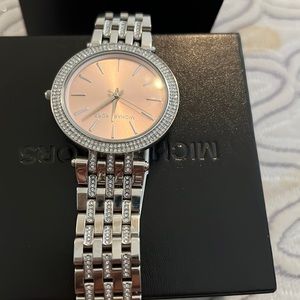 Michael kore crystal silver watch